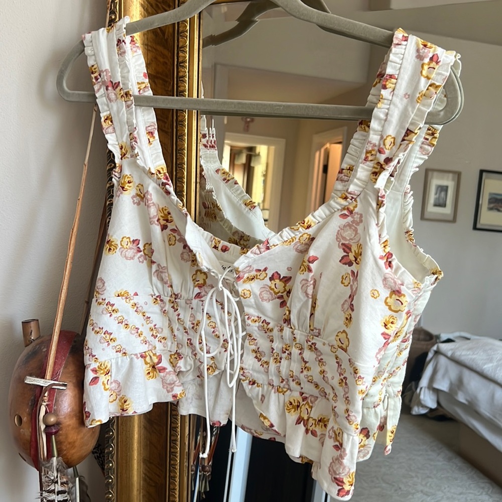 For Love & Lemons Corset Floral Top